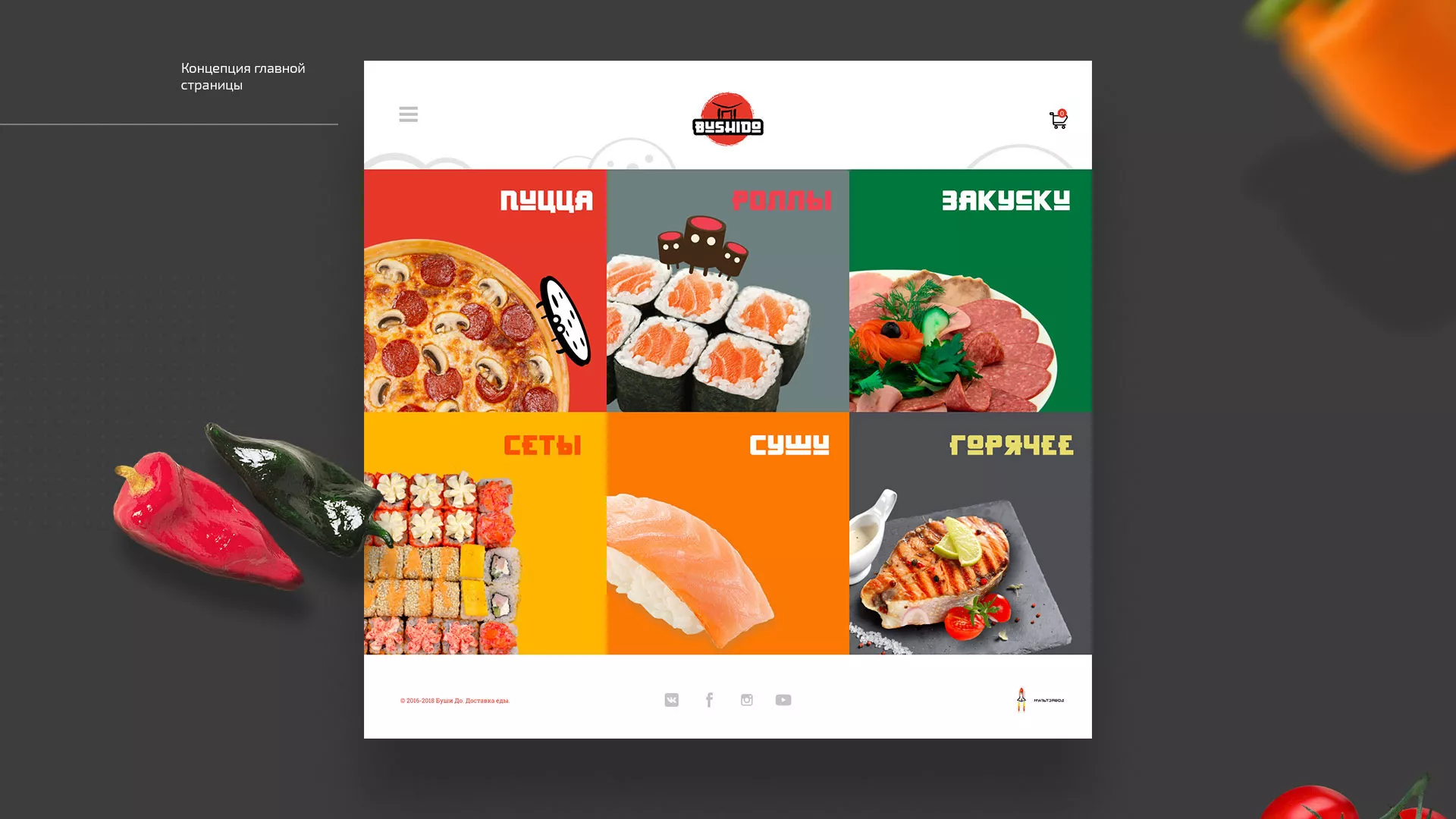 Разработка сайта для пиццерии «BUSHIDO» в Зеленограде