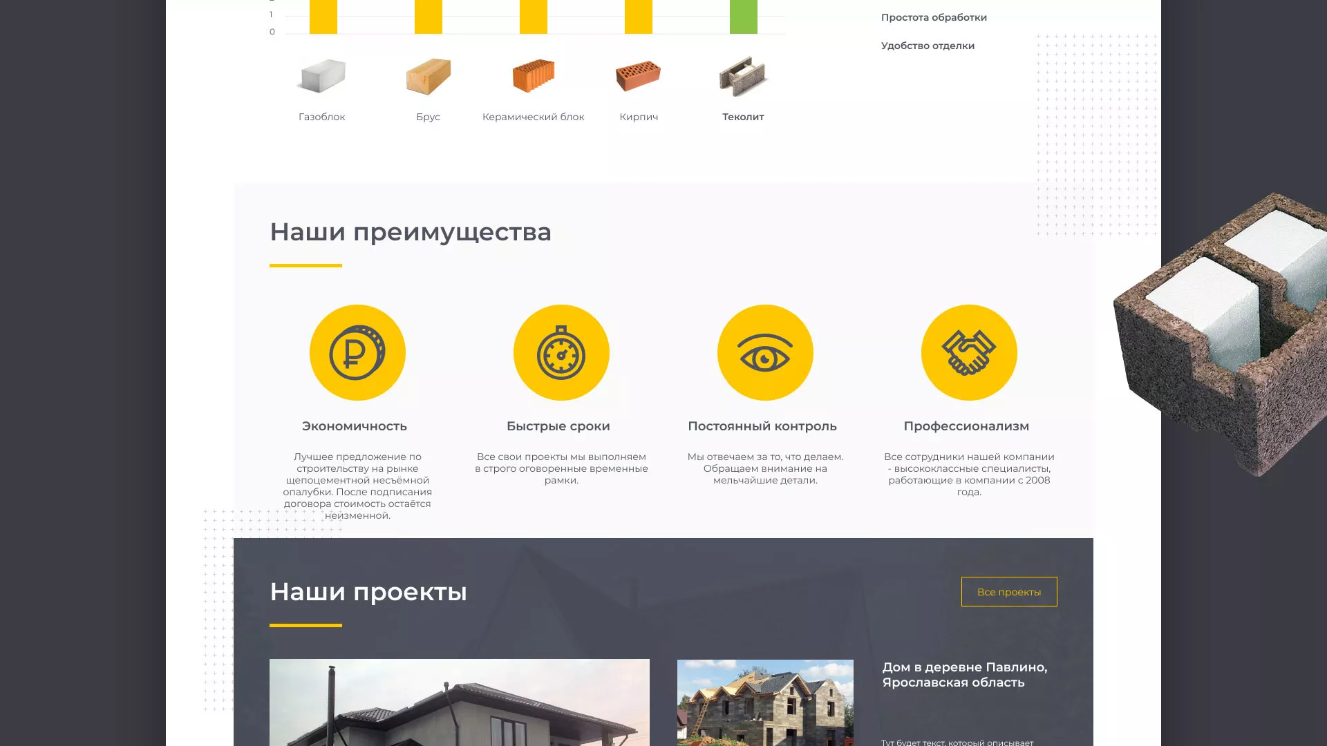 Создание сайта для строительной компании «ЭКОДОМ» в Зеленограде