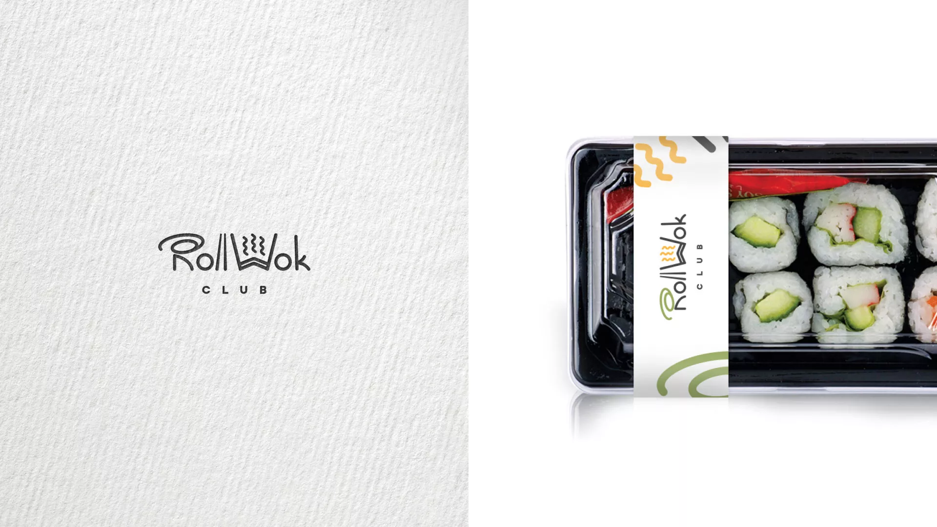 Разработка наклеек для суши-бара «Roll Wok Club» в Зеленограде